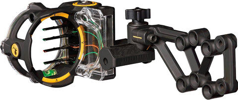 Trophy Ridge React H4 Bow Sight - 4 Pin Sight, Tool Less Windage and Elevation Adustability, 2nd Axis Leveling, Adjustable Click Light
