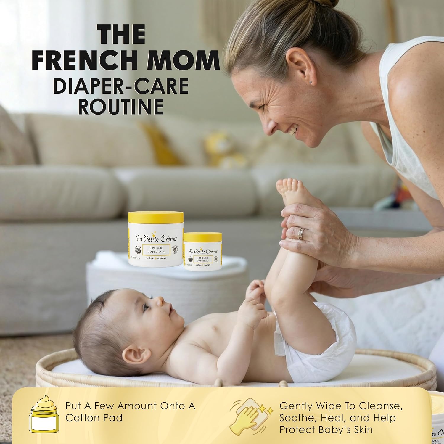 La Petite Creme Diaper Balm - Healing & Nourishing Diaper Rash Cream, 4 oz