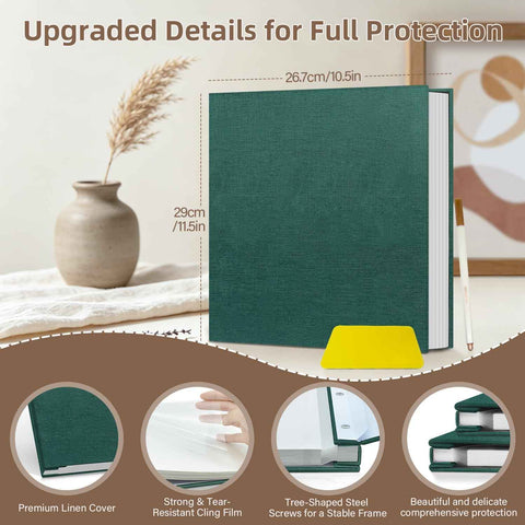 Popotop Photo Album Self Adhesive Scrapbook Album for 4x6 5x7 8x10 Pictures DIY Photo Book as Scrapbooking Supplies Kits, Birthday Gifts for Women Mom Wedding Baby Family Travel