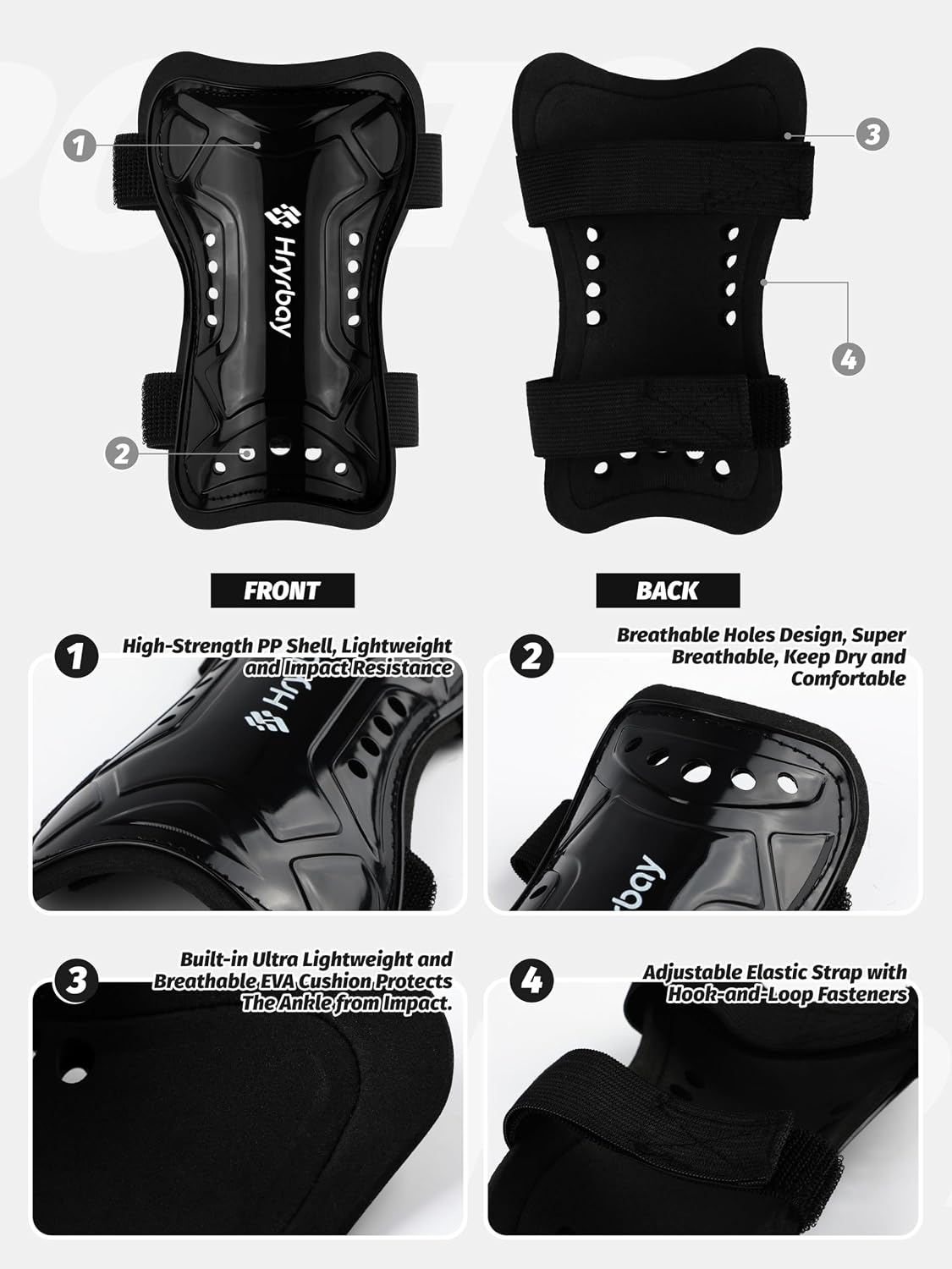Hryrbay Kids Soccer Shin Guards and Socks Toddler Youth Soccer Shin Pad Set