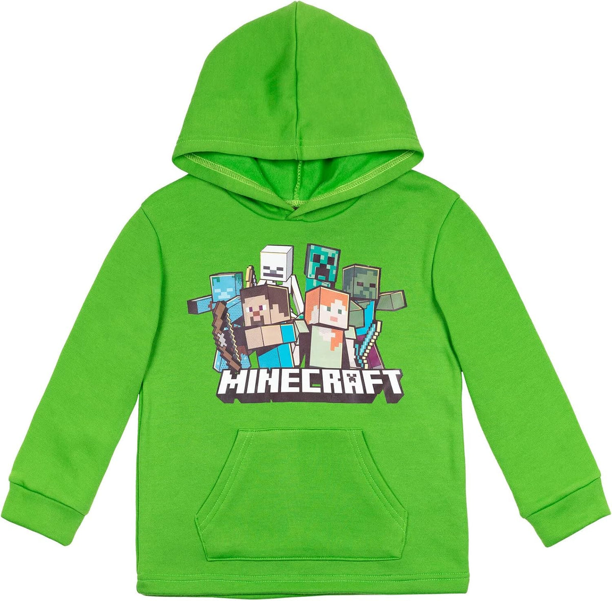 Minecraft Boys' Fleece Hooded Sweatshirt Little Kid to Big Kid