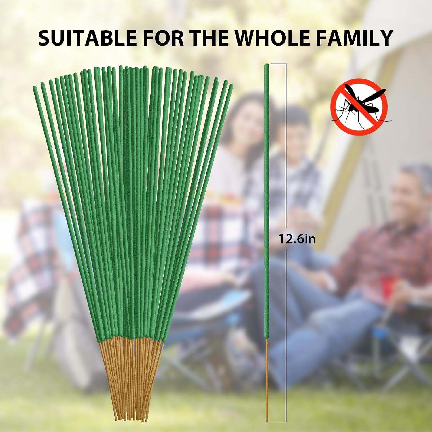 BugBai Mosquito Repellent Outdoor Patio 120 PCS, Citronella Oil Mosquito Incense Sticks Indoor Home Pet Family Safe, Natural Plant-Based Bug Insect Barrier for Yard Garden Lawn Camping Fishing, 0.5 lb