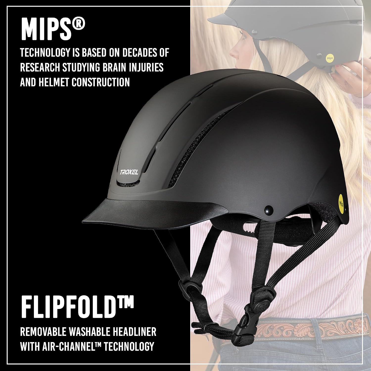Troxel MIPS Full Coverage Horse Riding Helmet, Medium, 7-7-3/8