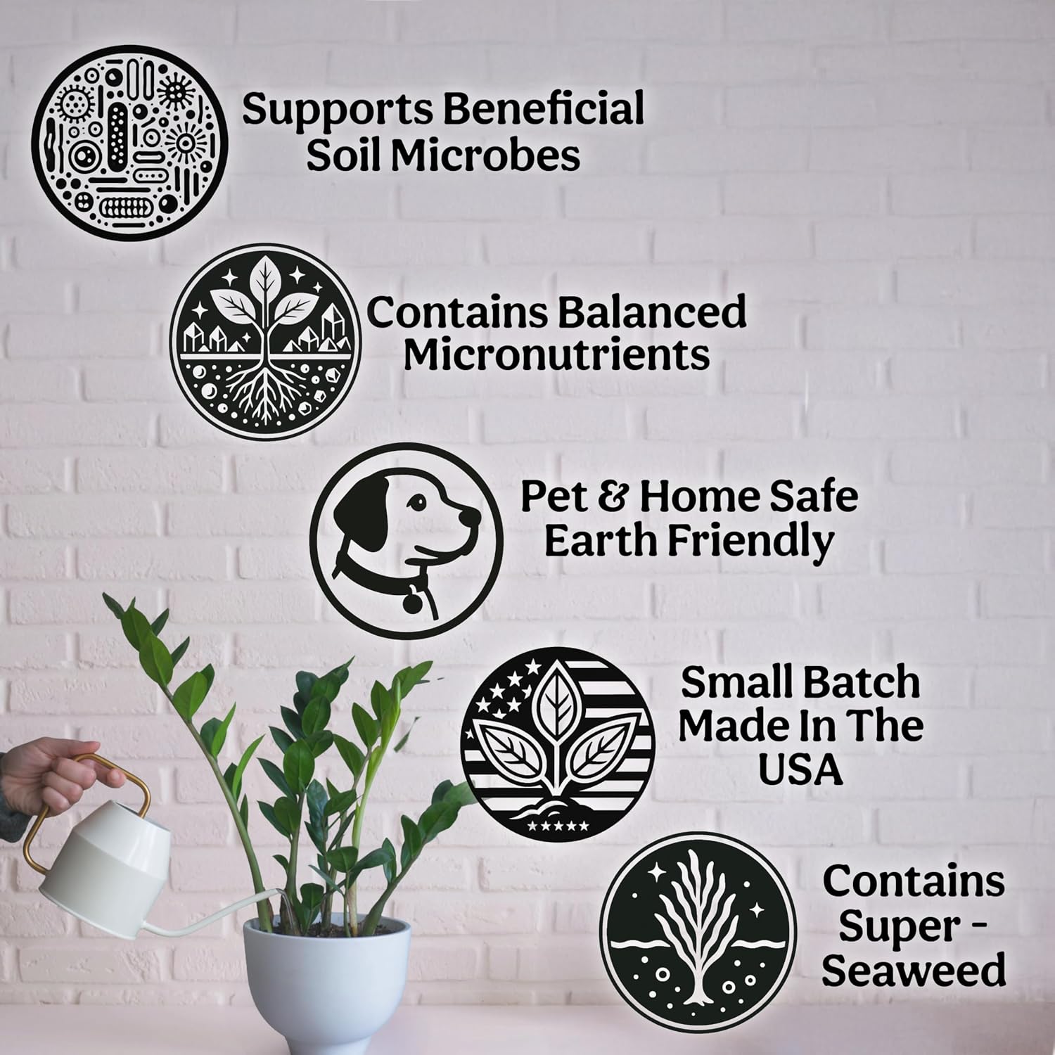 Organic Liquid Indoor Plant Food, Houseplant, Tropical & All-Purpose Indoor Plant Fertilizer, Organic Liquid Fertilizer 5-5-5 with Sea Kelp, 12oz Treats 75 Gallons