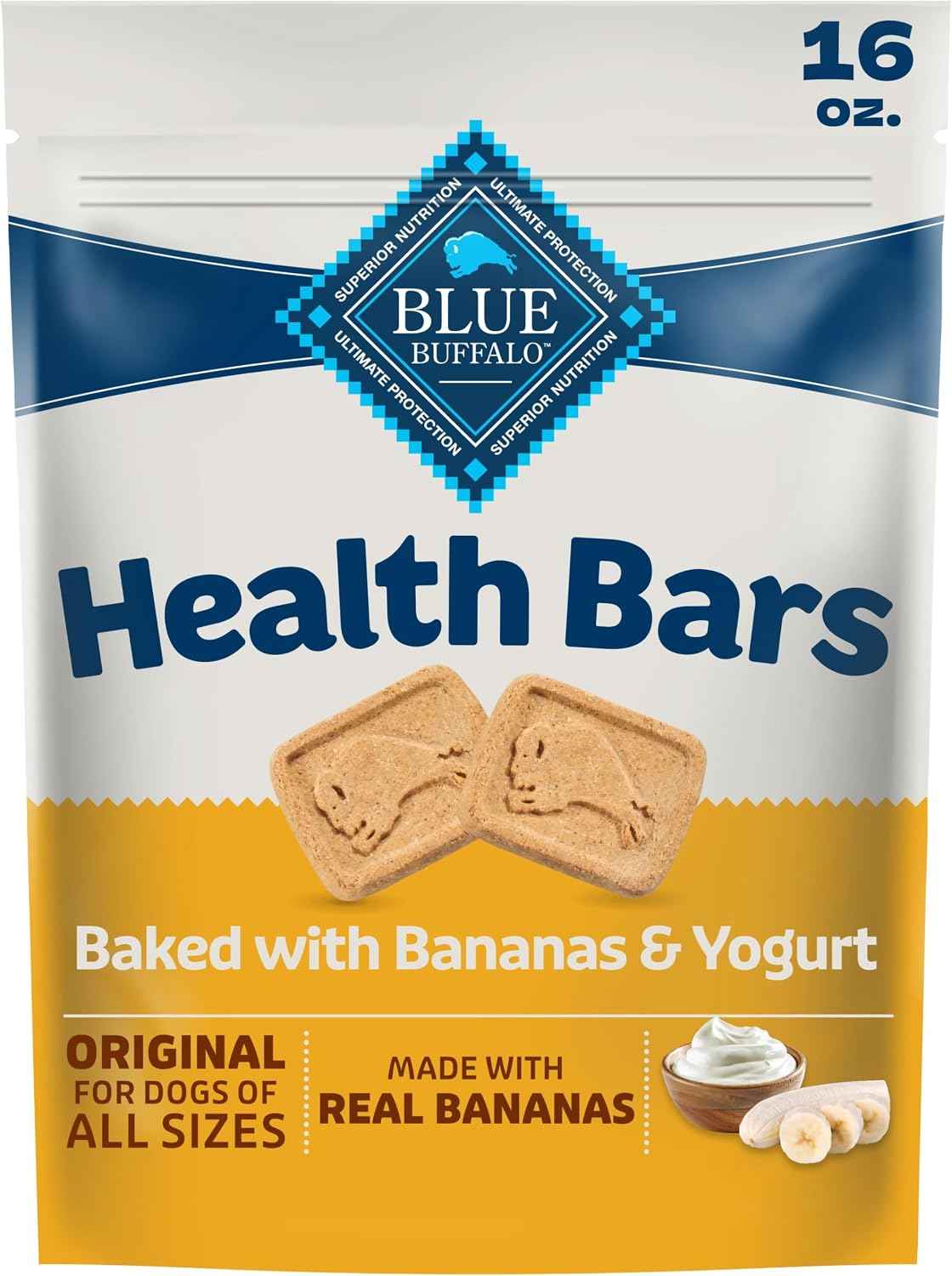 Blue Buffalo Health Bars Bananas & Yogurt Dog Biscuits, 16 oz