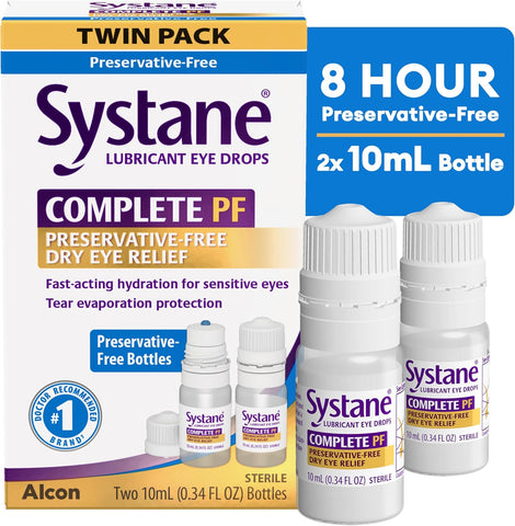 Complete Preservative Free Dry Eye Drops, 0.33 Fl Oz, 2 Pack