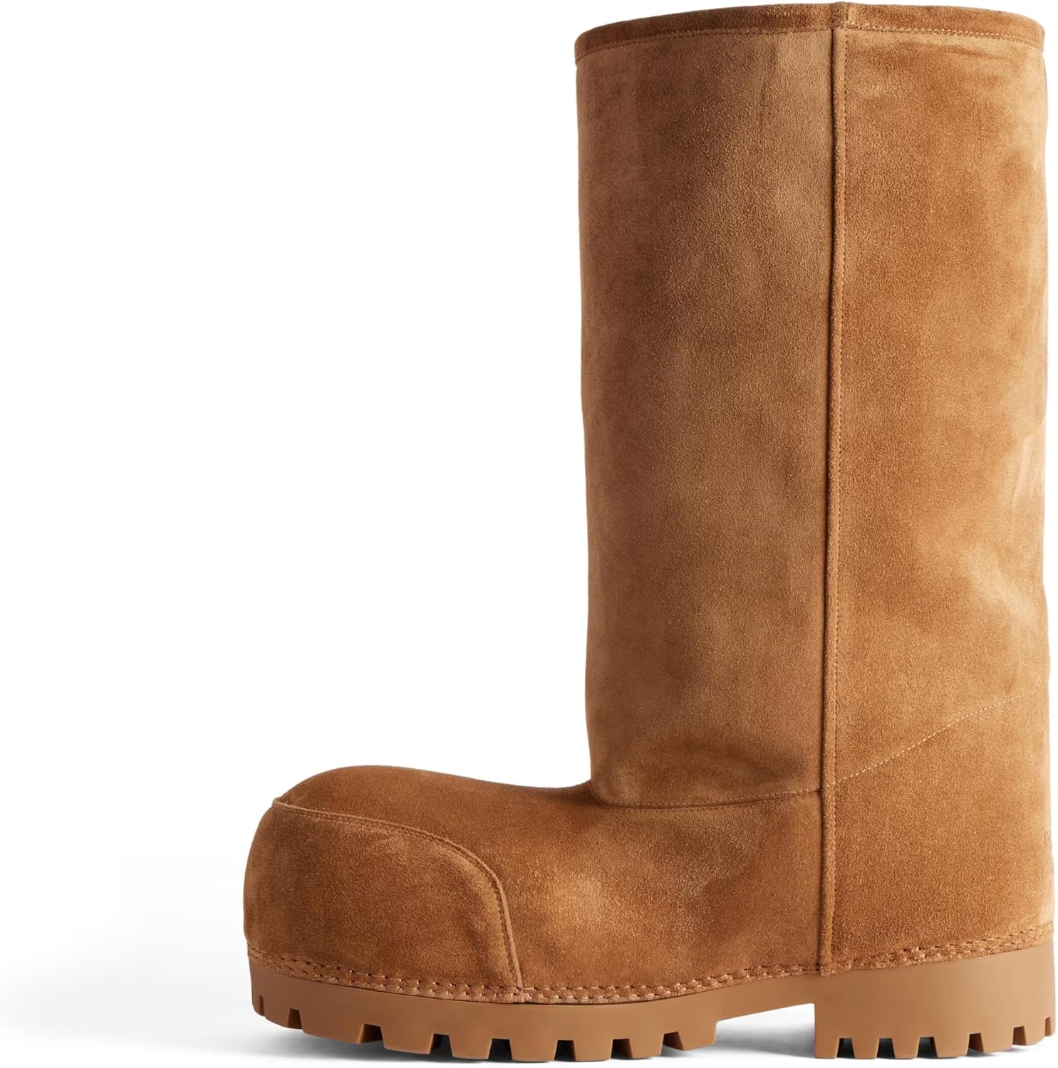 Platform Snow Boots for Women Suede Classic Fur Hippy Mid Calf Winter Boots Slip On High Boots Comfortable Chunky Trending Shoes Biege