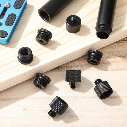 Moxweyeni 8pcs Mic Stand Adapter Screw Thread Adapter for Microphone, Black
