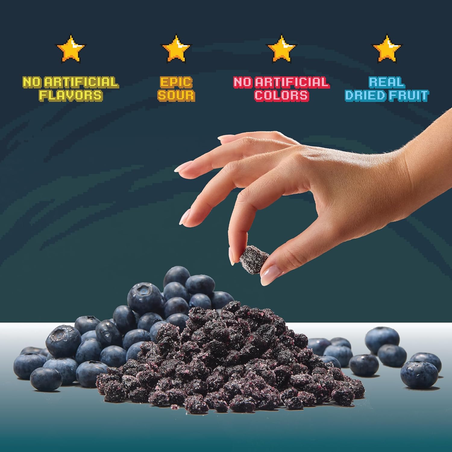 Final Boss Sour Fruit Candy, Sour Blueberries, Level 3, 10 Pack