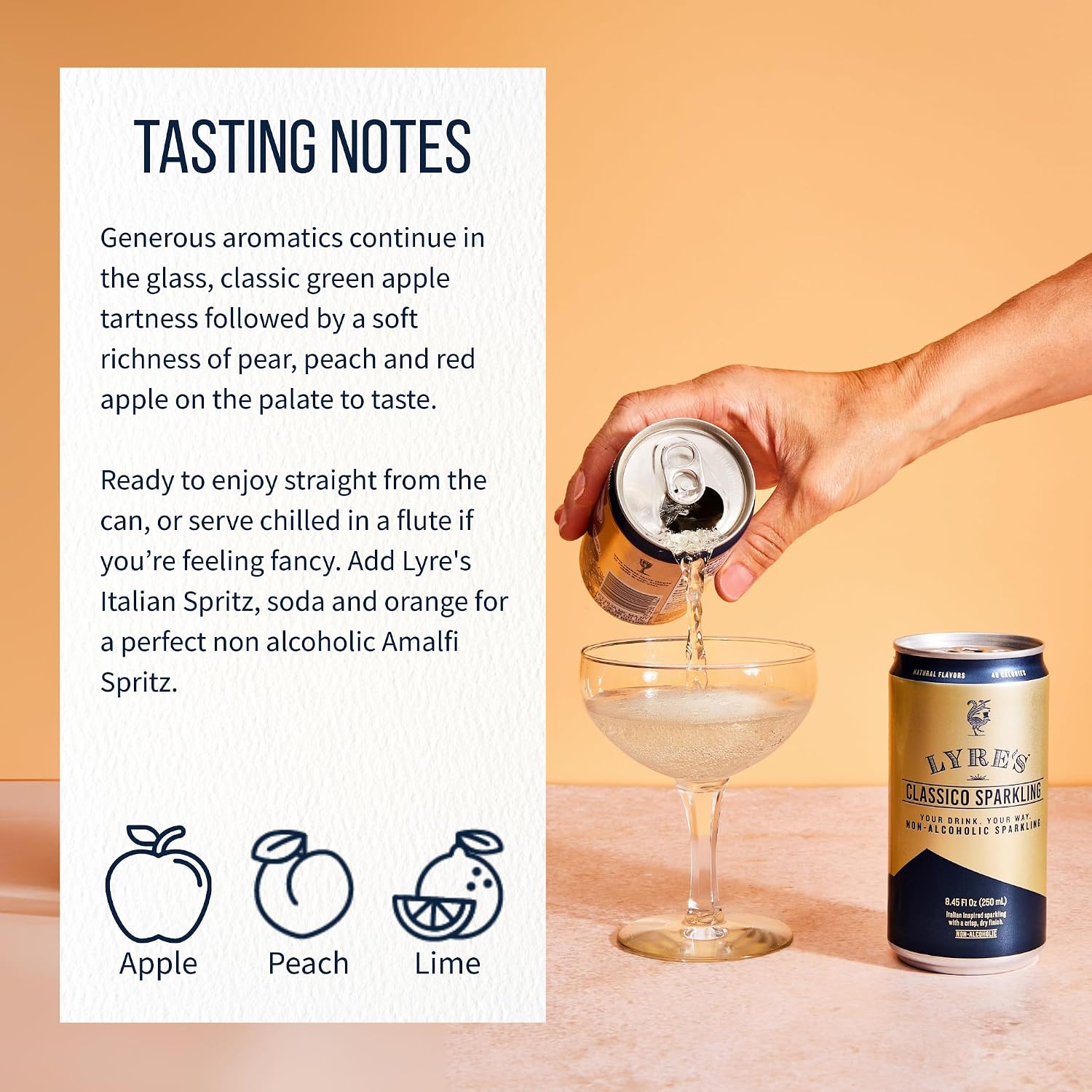 Lyre’s Classico Sparkling Wine 24-Pack, Non Alcoholic Wine, Canned Mocktail