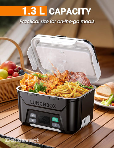 Docusvect Cordless Electric Lunch Box for Adults 1.3L with Schedule Heating