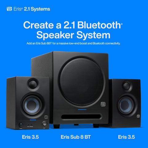 PreSonus Eris 3.5 Studio Monitors, Pair — Powered, Active Monitor Speakers for Near Field Music Production, Desktop Computer, Hi-Fi Audio