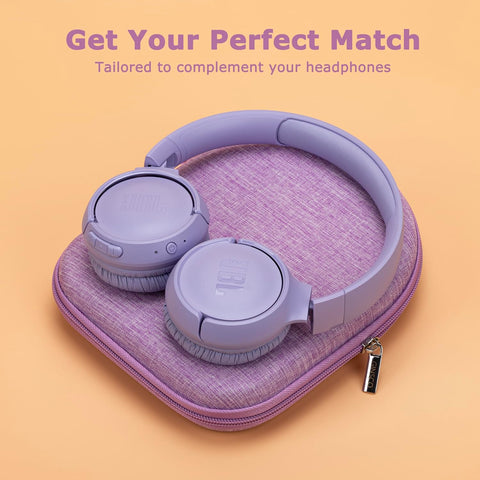Ginsco Case Compatible with JBL Tune 510BT/520BT/500BT/Junior 320, with Sony WH-CH520/510, Ultra-Slim Hard Shell Headphone Case for On Ear Headphones (Purple)