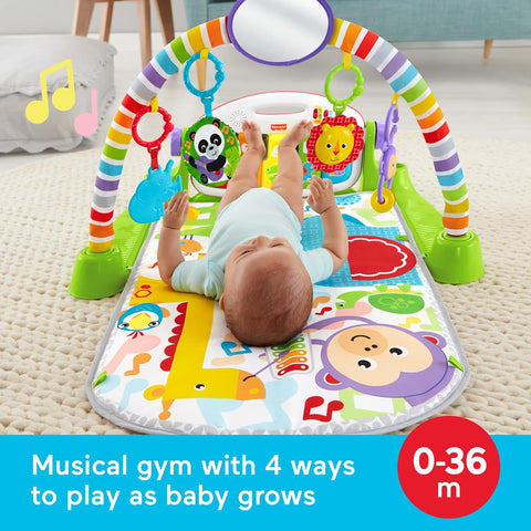 Fisher-Price Deluxe Kick & Play Piano Gym & Maracas, Ages 0+ Months