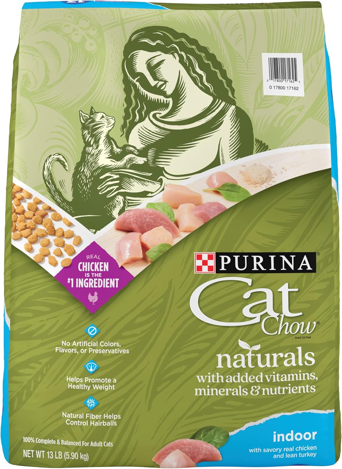 Purina Cat Chow Naturals Hairball, Indoor Dry Cat Food, 13 lb Bag