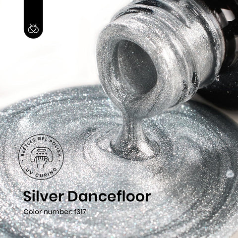 Beetles Silver Glitter Gel Nail Polish, 15ML Sparkle Gel Polish