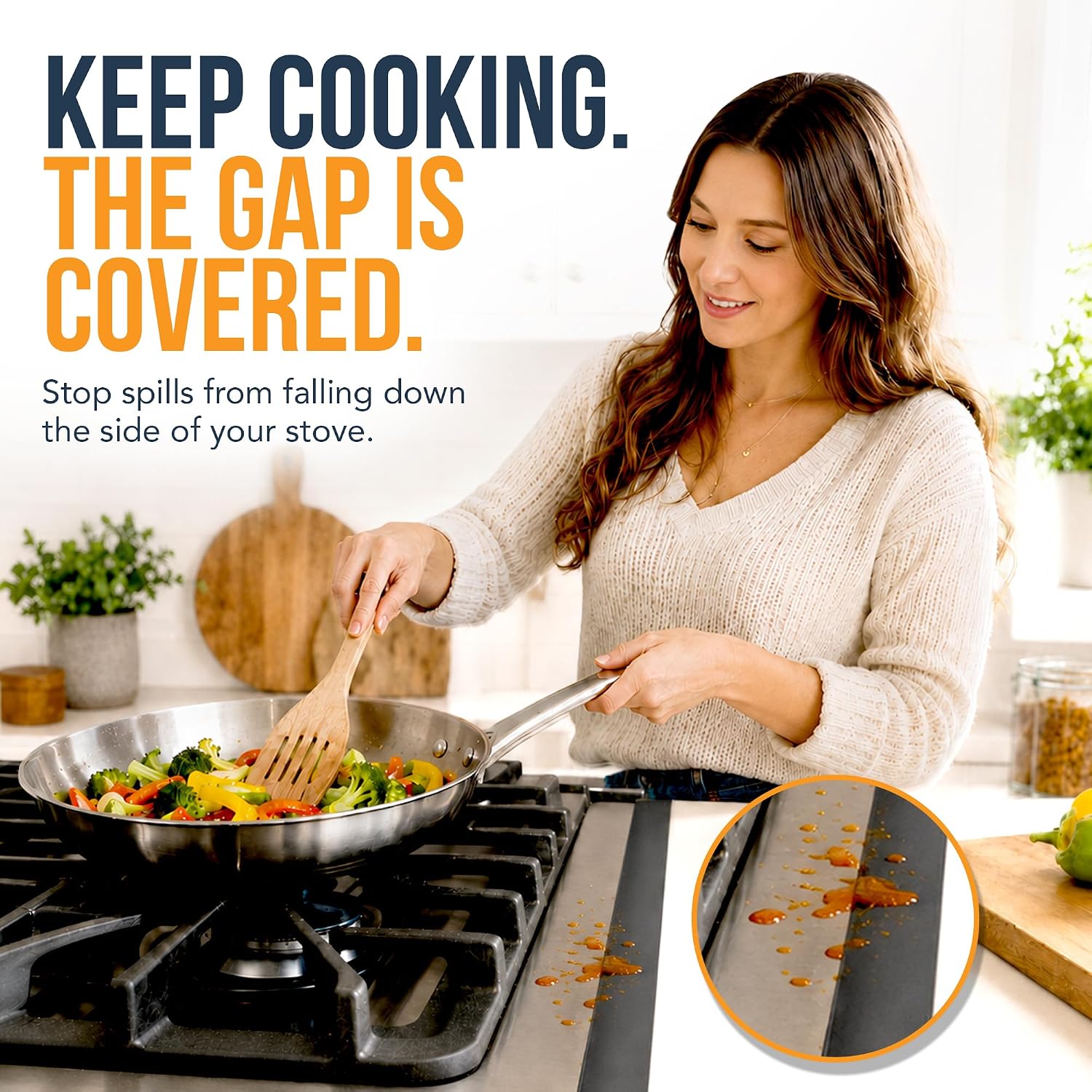 Linda’s Essentials Silicone Stove Gap Covers (2 Pack), Heat Resistant Oven Gap Filler Seals Spaces Between Stovetop and Counter, Easy to Clean Stove Side Guard (30 Inches, Black)