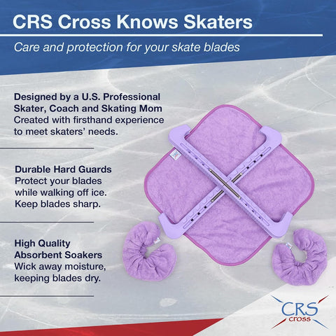 CRS Cross Ice Skate Guards, Soakers & Towel. Complete Skating Care Set