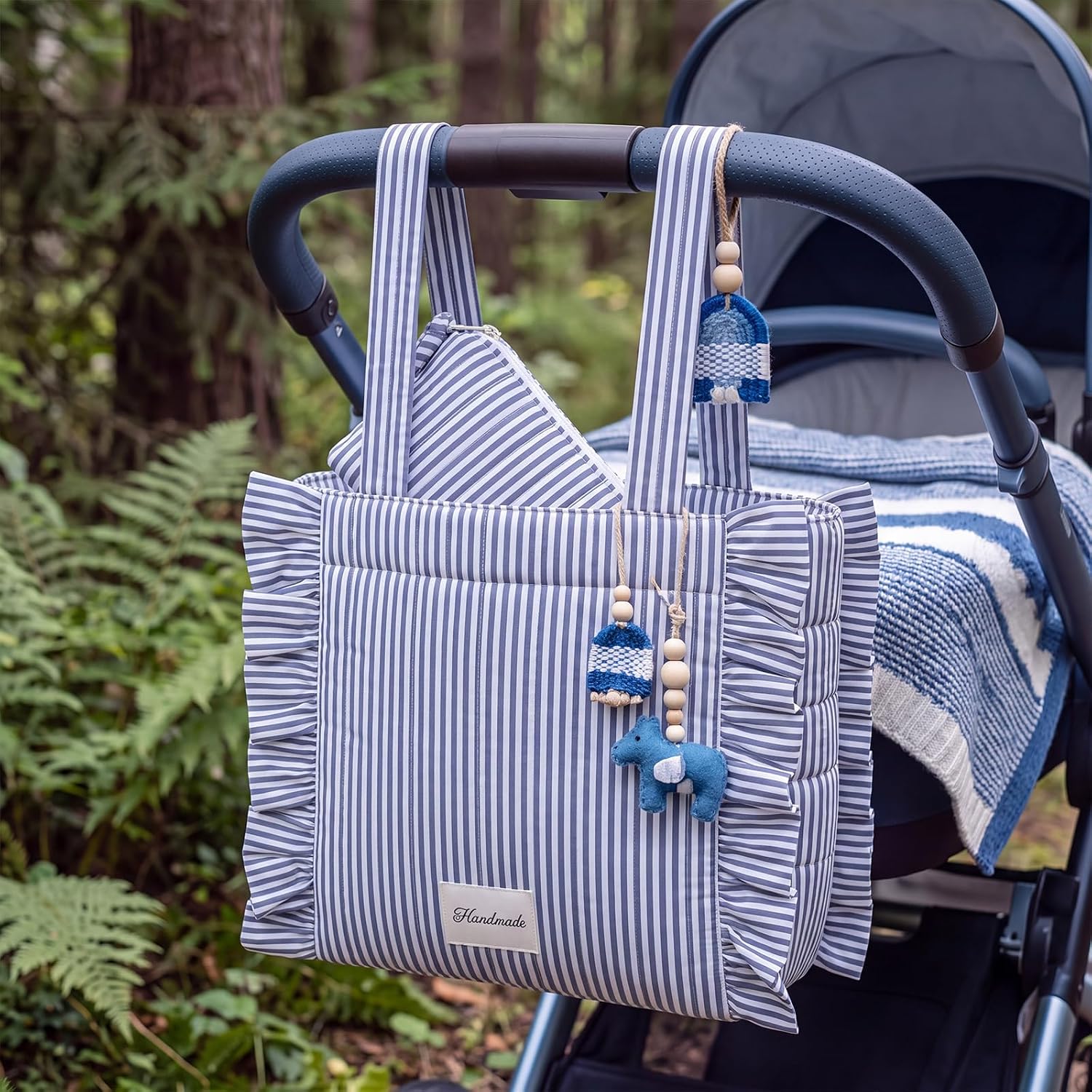 Abbylike Plaid Stroller Bag Stroller Organizer