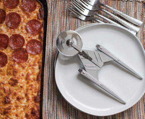Star Trek Discovery Crossfield Starship Metal Pizza Cutter Wheel | Premium Houseware, Stainless Steel Kitchen Utensil | Easy To Cut And Clean | 9 Inches Long