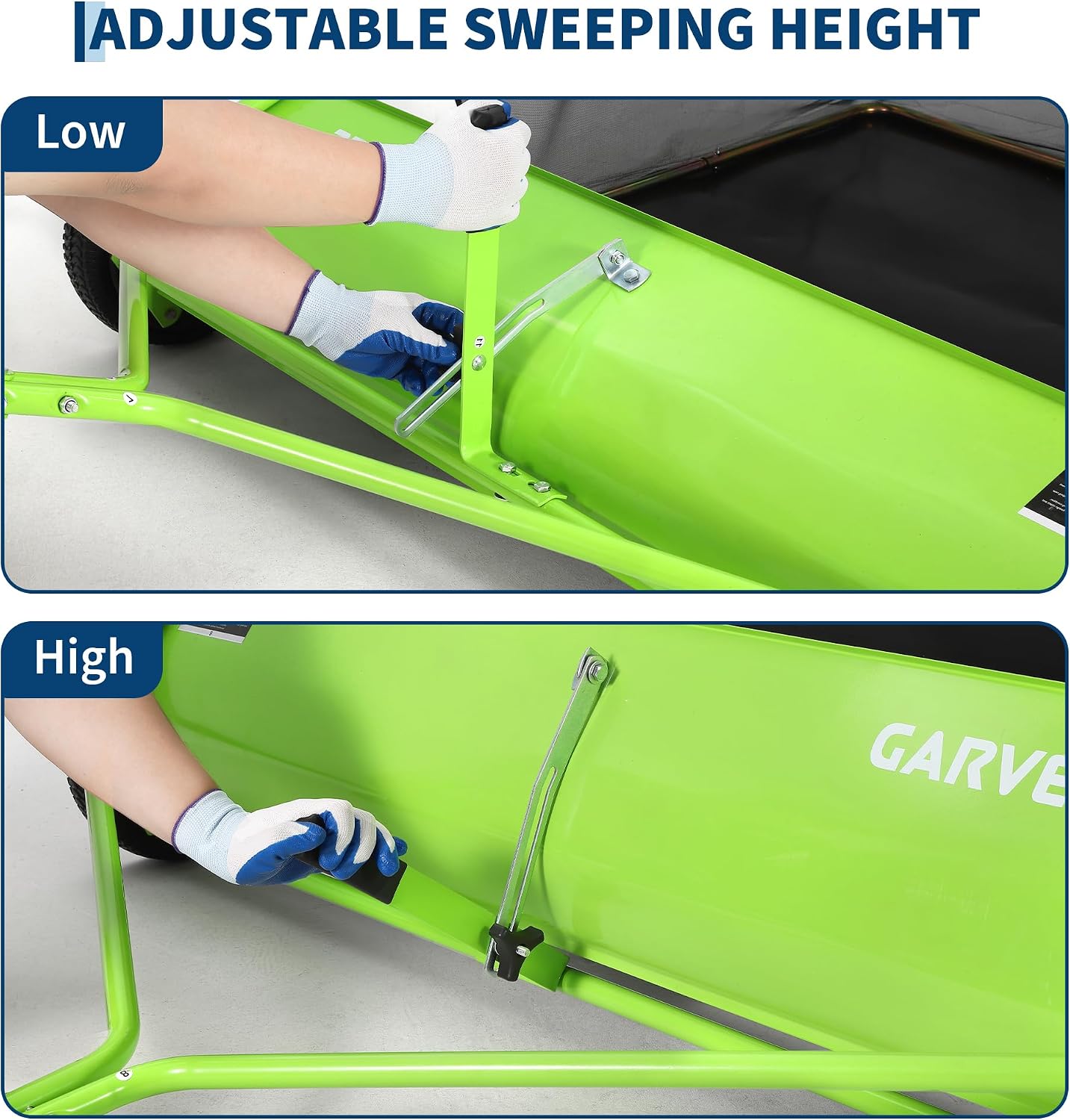 Garvee 48 in Tow-Behind Lawn Sweeper, High Hopper, Green