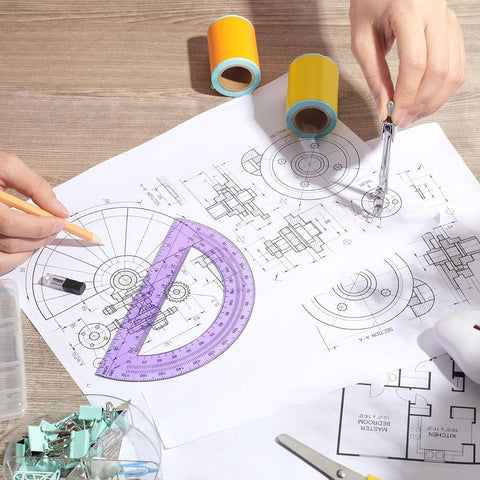 EBOOT Drawing Compass and 6 in Protractor Geometry Set, Purple
