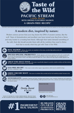 Taste of the Wild Pacific Stream Adult Dry Dog Food, Salmon, 5lb
