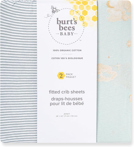 Burt's Bees Baby Organic Cotton Fitted Crib Sheet, Unisex Baby Beddings