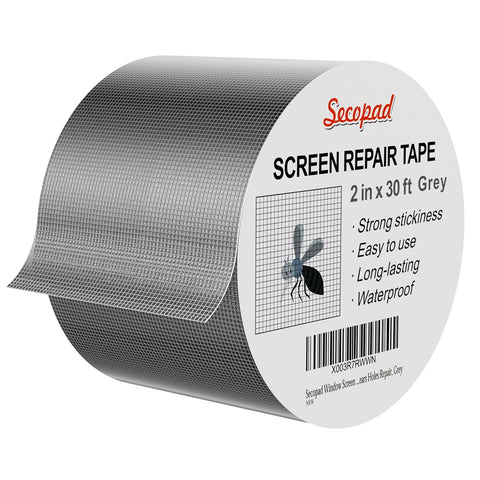 Secopad 2" x 360" (30FT) Screen Repair Tape, Screen Repair Kit, Grey