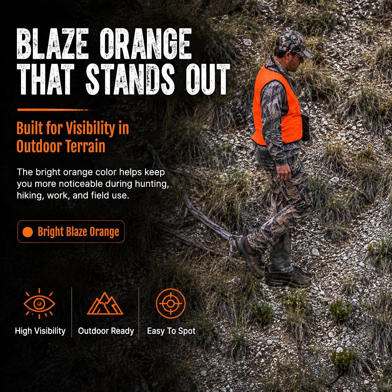 Orange Aglow Lightweight Mesh Blaze Orange Hunting Safety Vest - Ultralightweight & Breathable, Visible Day & Night