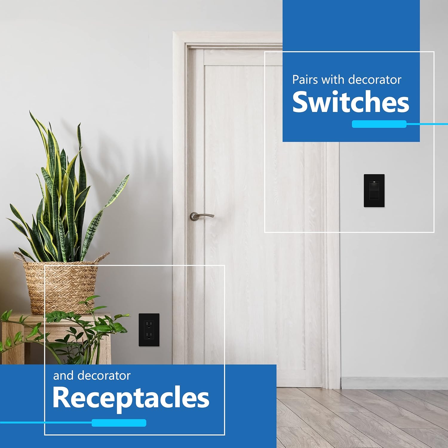 LIDER Decorator Wall Plate, Screwless Switch Cover for, Mid-Size 1-Gang