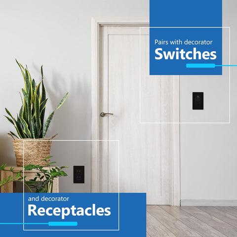LIDER Decorator Wall Plate, Screwless Switch Cover for, Mid-Size 1-Gang