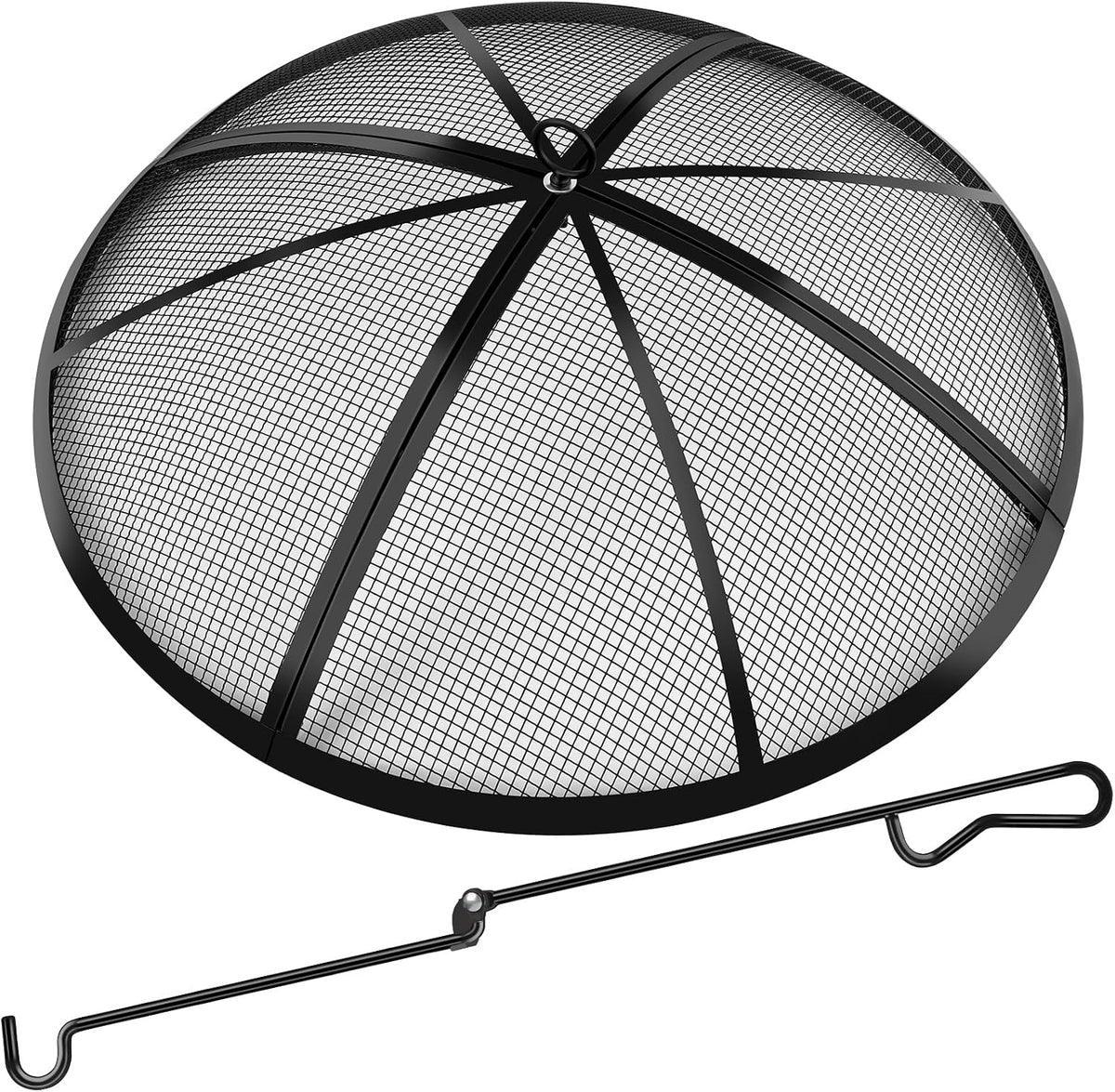 Fire Pit Spark Screen, Fire Pit Screen 36 Inch Round with Handle & Poker