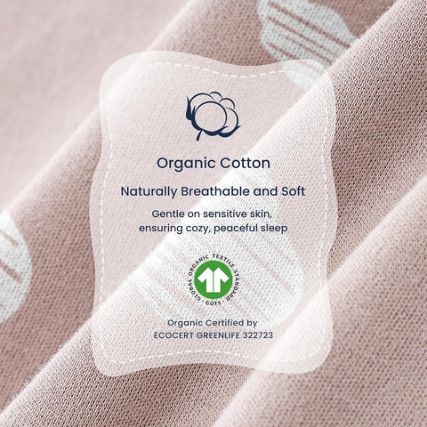 KaiyaBaby Organic Cotton Baby Sleep Sack, Long Sleeve 1.0 TOG, 6-18M
