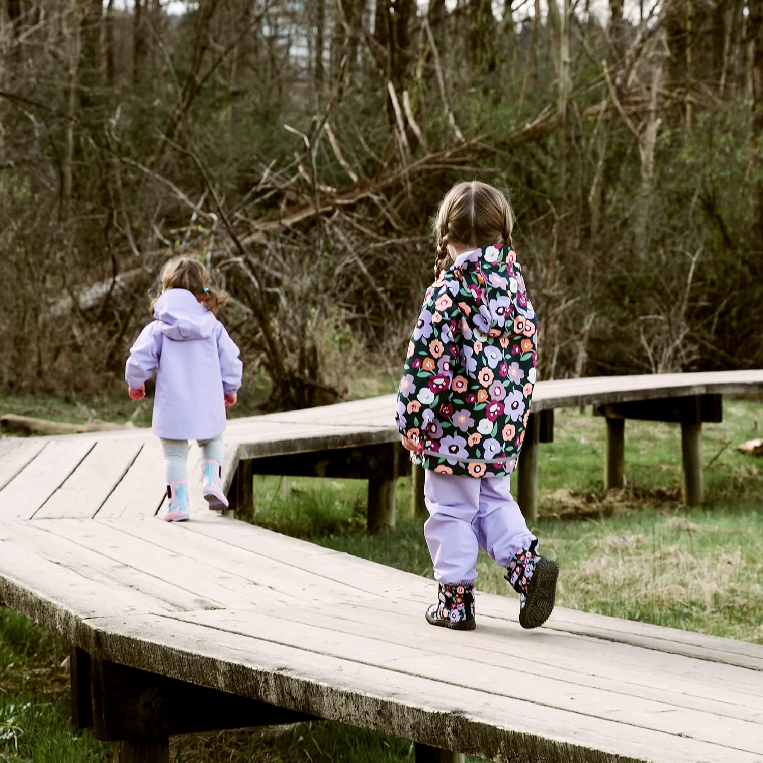 JAN & JUL Girls' Puddle-Dry Rain Pants for Toddlers