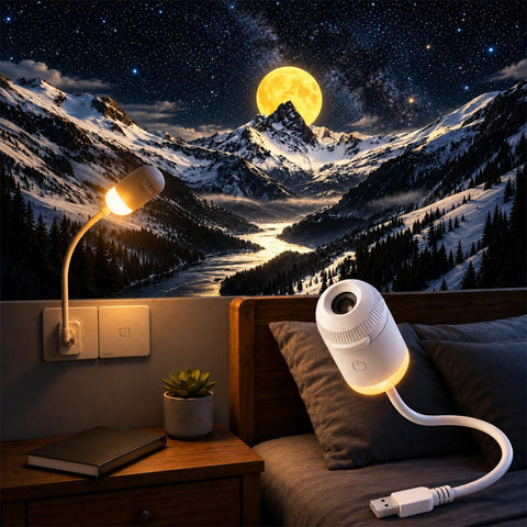 Galaxy Star Night Light Projector, 2-in-1 Portable with 12 Projection Films, 360° Adjustable Control Eye‑Caring LED Night Light for Kids Adults Bedroom Home Ceiling Car Decor Gift