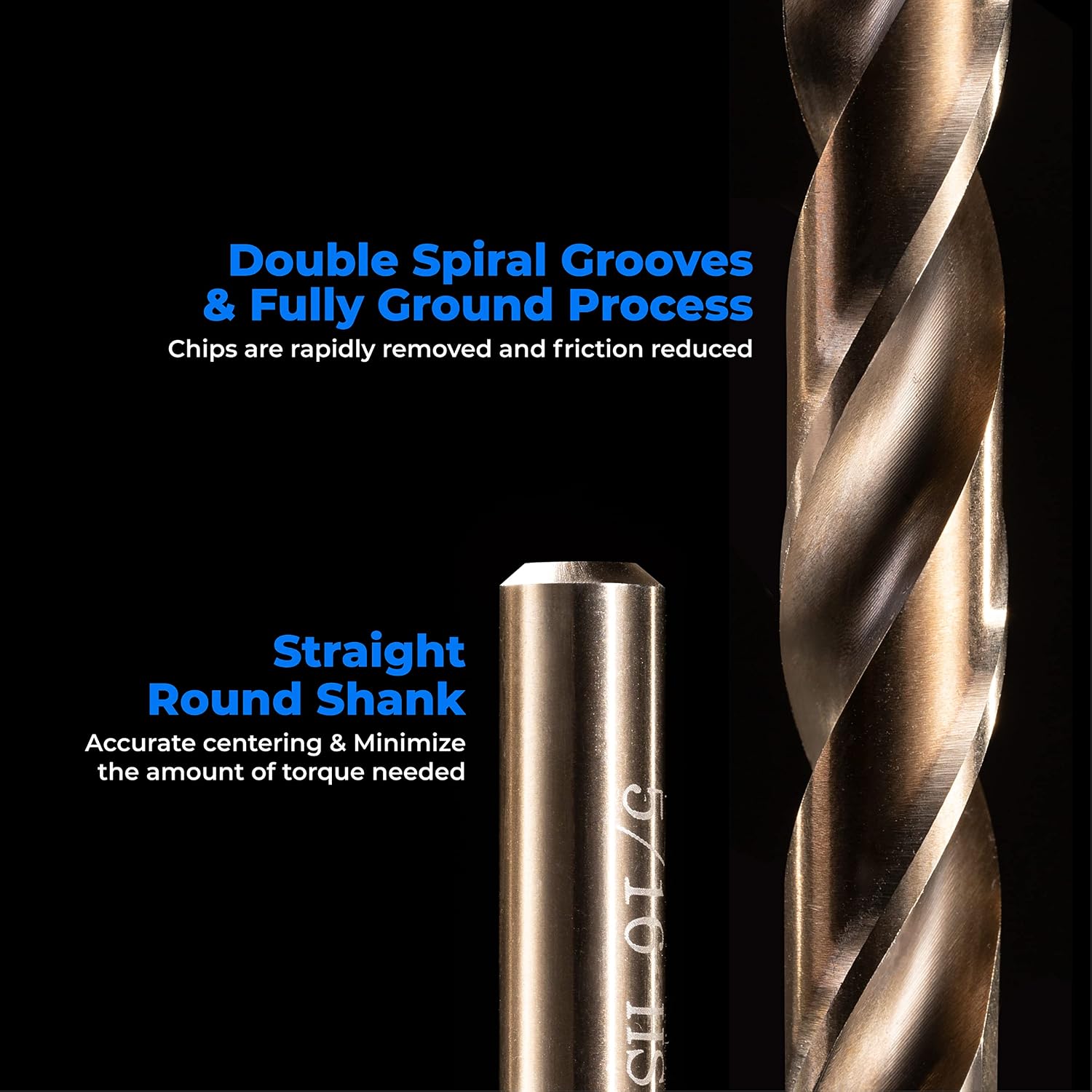 amoolo 3/16" Cobalt Drill Bit, 10pcs