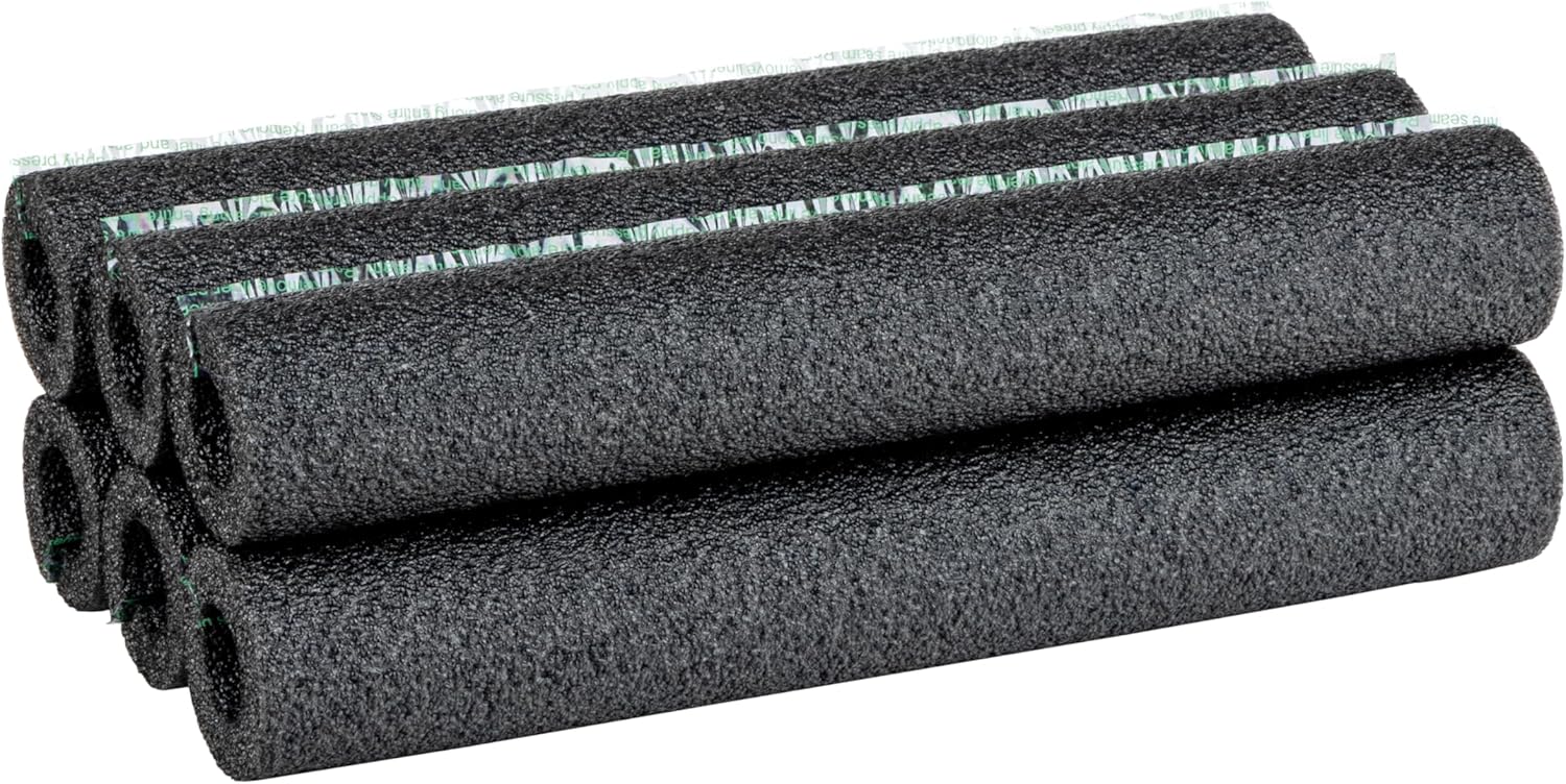 Duck Brand Foam Pipe Covers, 0.75 in x 1 Ft, 6 Sticks Per Pack, Black