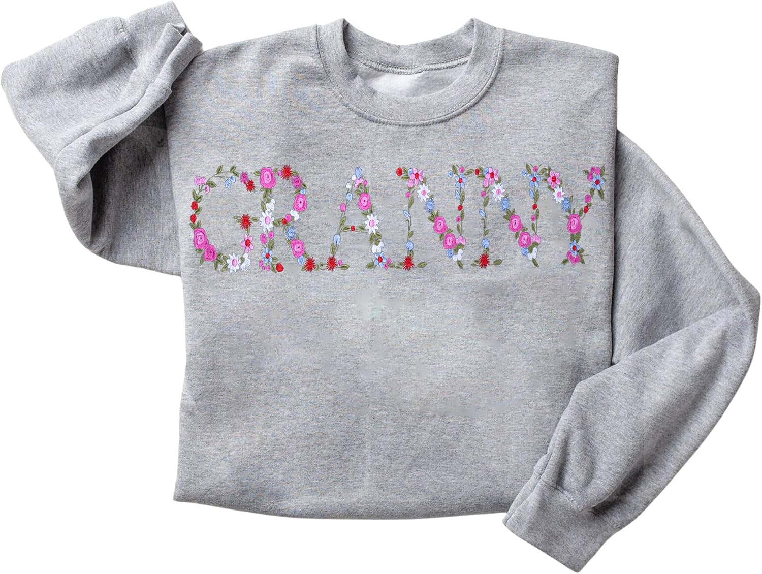 Embroidery Granny Sweatshirts For Women Gift Sweatshirt From Grandkids Granny Flower Grandma Gift Mothers Christmas