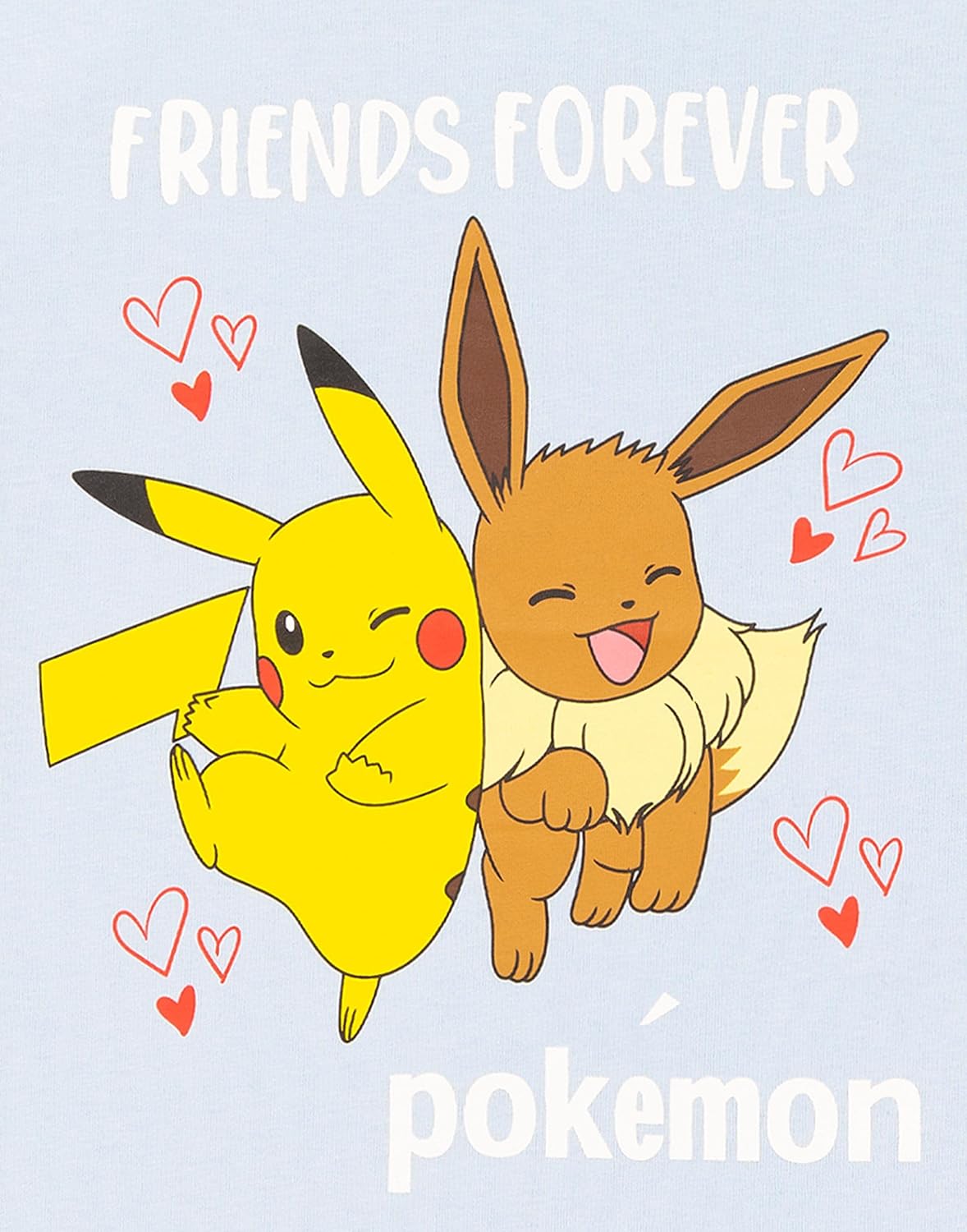 Pokemon T-Shirt Girls Kids Pikachu Eevee Friends Pink Or Blue Character Top
