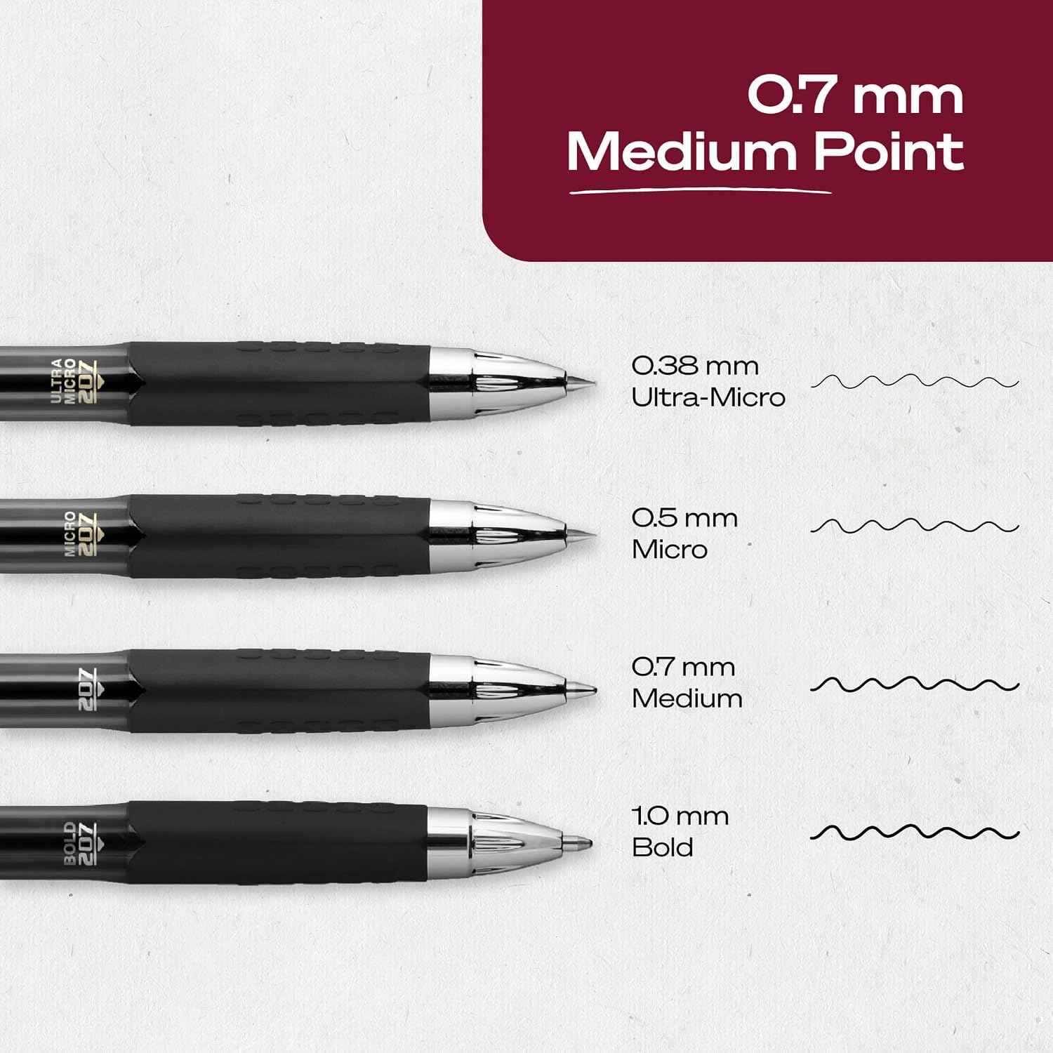 uniball™ 207 Gel Pens, Black Ink, 0.7mm Medium Point, Retractable, 36 Count | Smooth Writing, Fraud-Resistant, uni Super Ink™