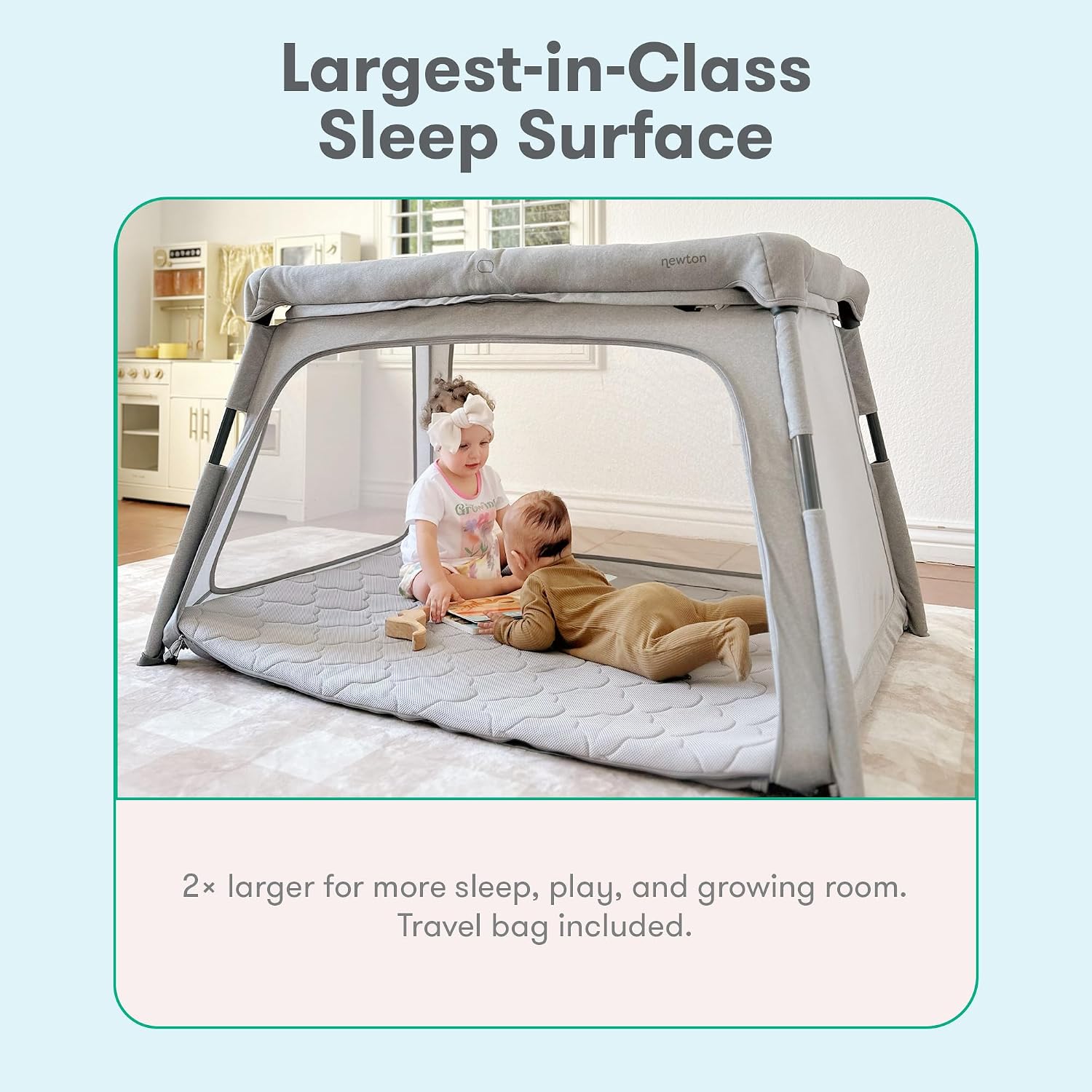 Newton Baby Deluxe Travel Crib & Play Yard, Breathable - Grey
