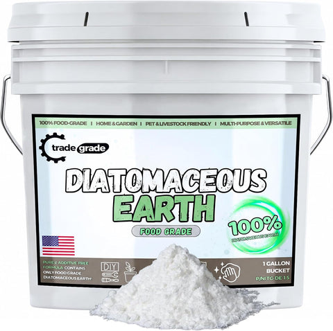 TradeGrade 100% Food-Grade Diatomaceous Earth – Bucket Powder | Organic, All-Natural DE for Garden, Home, Pets & More (1 Gallon)
