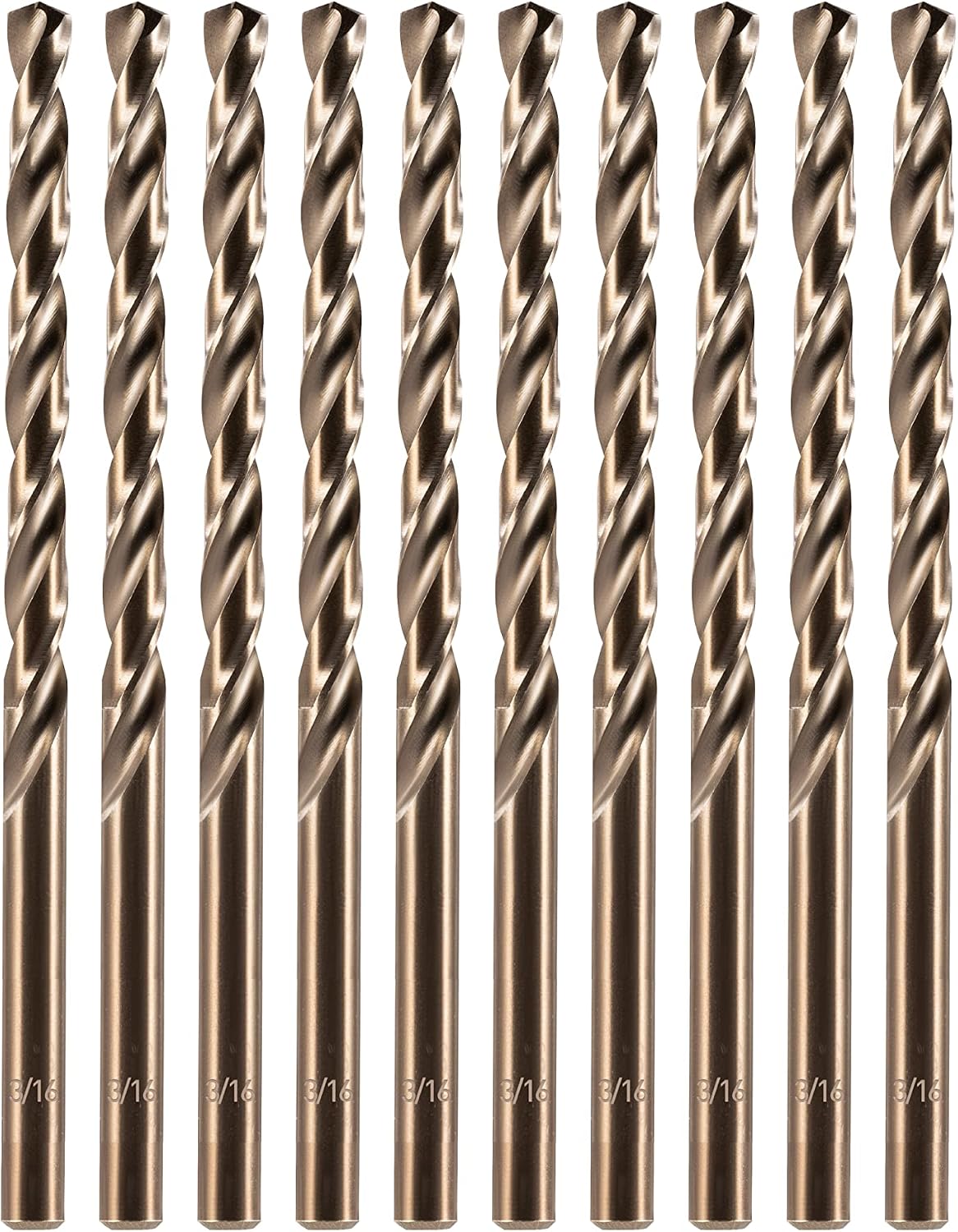 amoolo 3/16" Cobalt Drill Bit, 10pcs