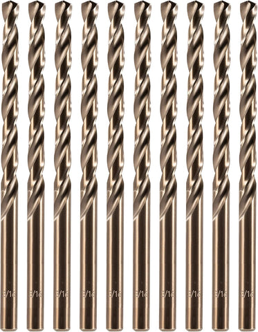 amoolo 3/16" Cobalt Drill Bit, 10pcs