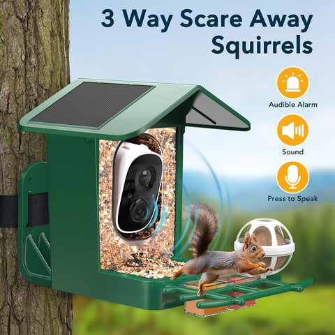 PeckCam® Bird Feeder with Camera Solar Powered 2K Live Video Auto Capture