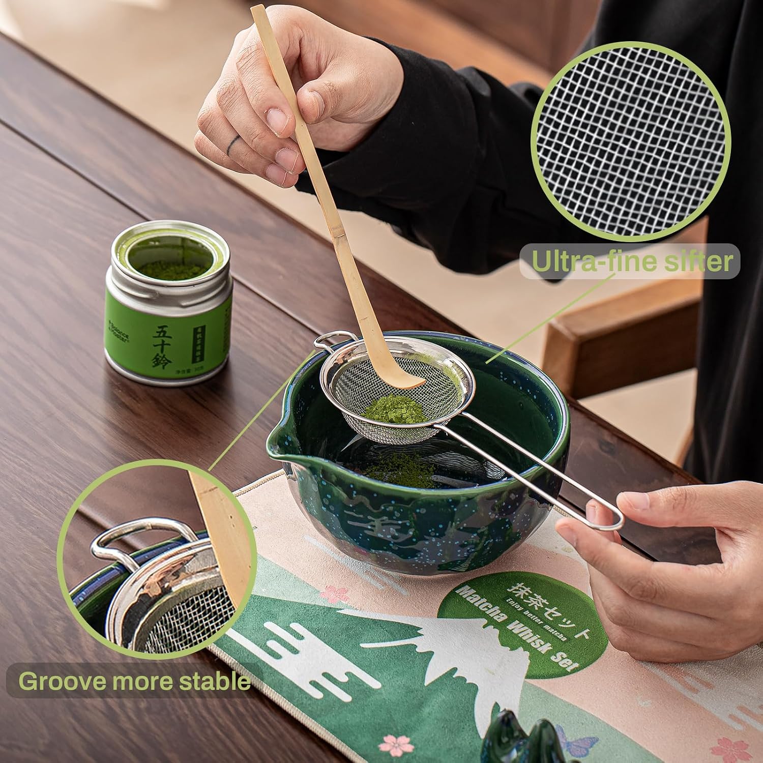 Matcha Whisk Set, 9 Pcs Ceramic Starry Matcha Set for Beginner
