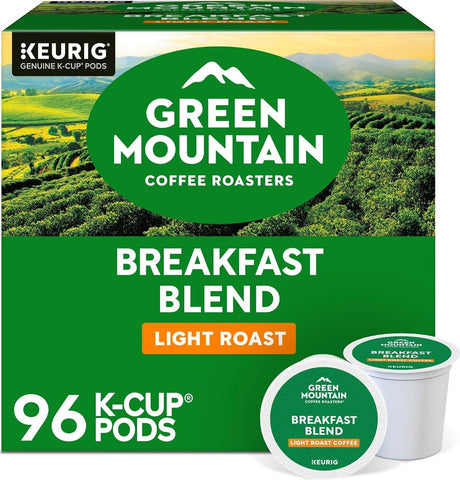 Green Mountain Coffee Roasters Breakfast Blend Single-Serve Keurig K-Cup Pods, Light Roast Coffee, 96 Count
