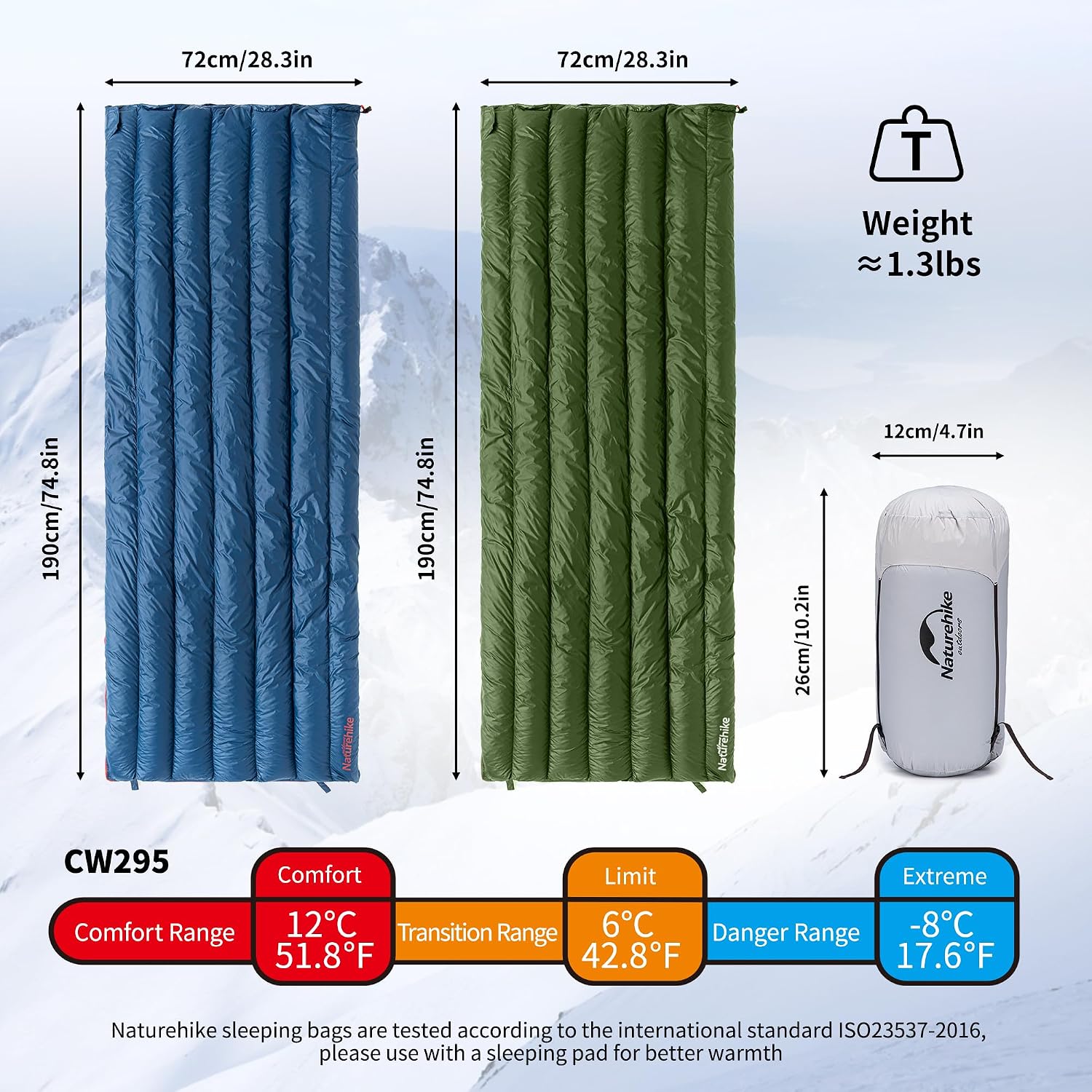 Naturehike Ultralight Backpacking RDS Down Sleeping Bag for Adults