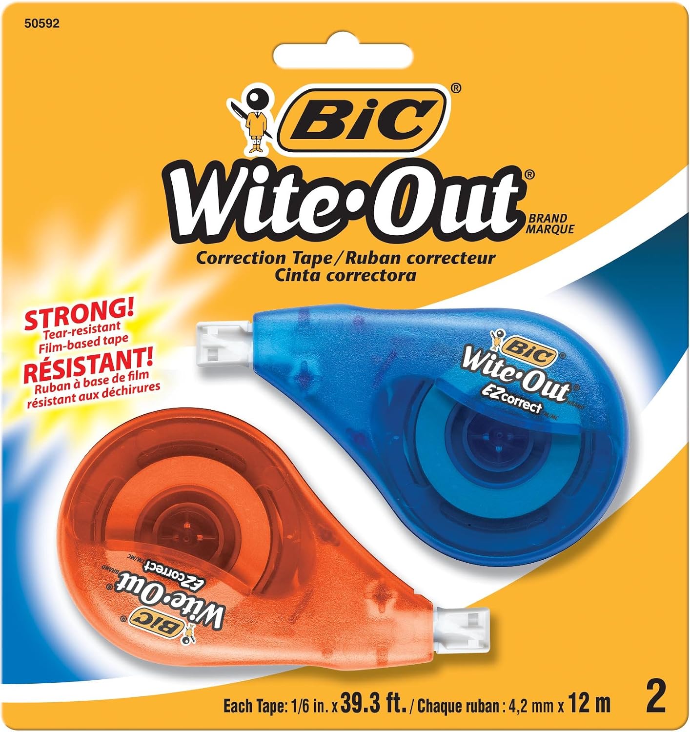 BIC Wite-Out EZ Correct Correction Tape, 2-Count